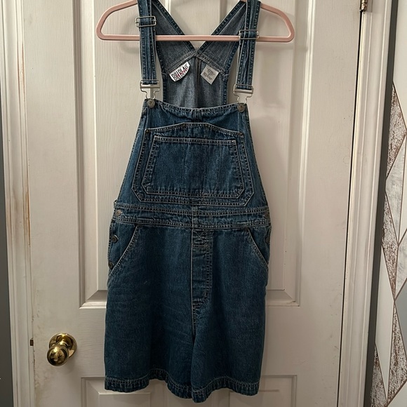 Vintage Bill Blass Denim Overall Shorts - Picture 1 of 5